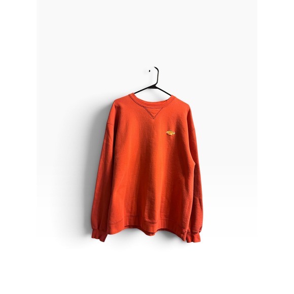 Hanes Beefy-T Other - Vintage 90s Chevrolet Crewneck Sweatshirt Orange V-Stitch Embroidered Chevy XL